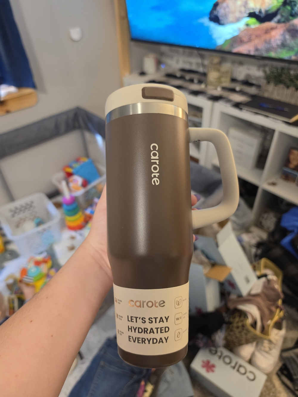 NWT Carote Beige And Brown Tumbler 40 Oz